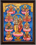 Vishnu Lakshmi Traditional Tanjore Painting