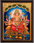 Ganesh with Siddhi Traditional Tanjore Painting
