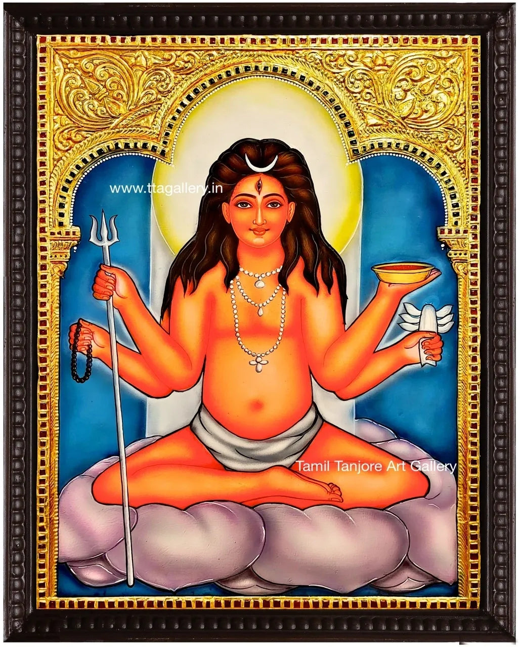 Nandkeshwar Bhairava Traditonal Tanjore Painting