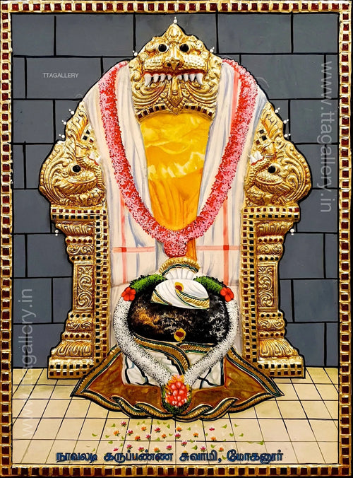 3D Navaladi Karuppanna Swamy Tanjore Painting