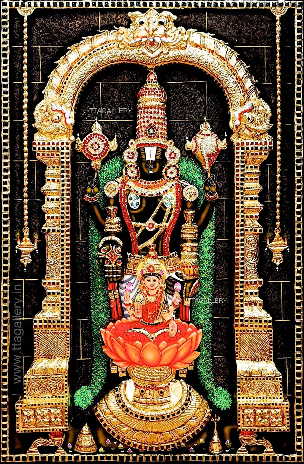 3D Balaji Lakshmi Tanjore Painting