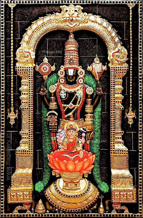 3D Balaji Lakshmi Tanjore Painting