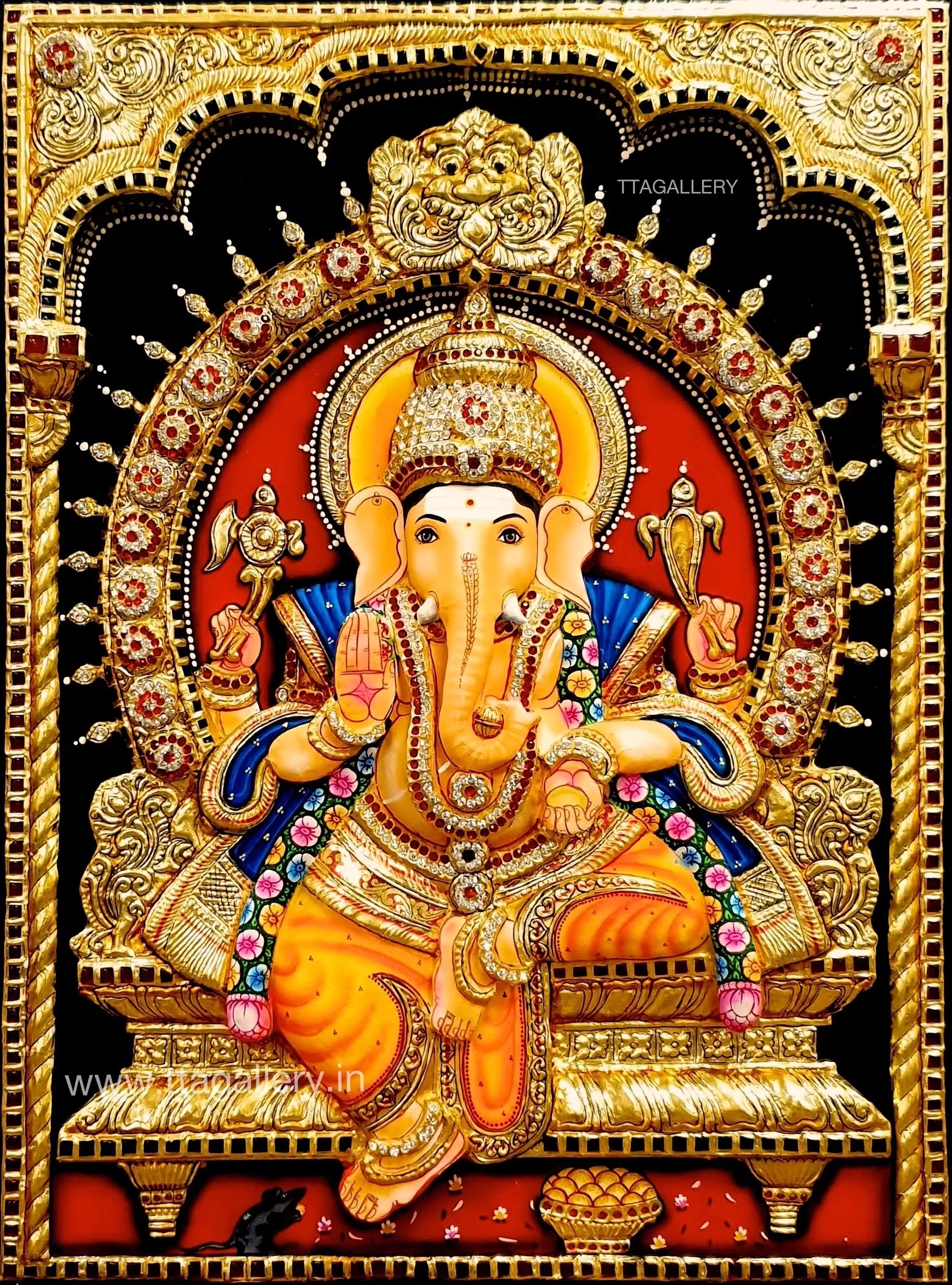 3D Ganesha Tanjore Painting