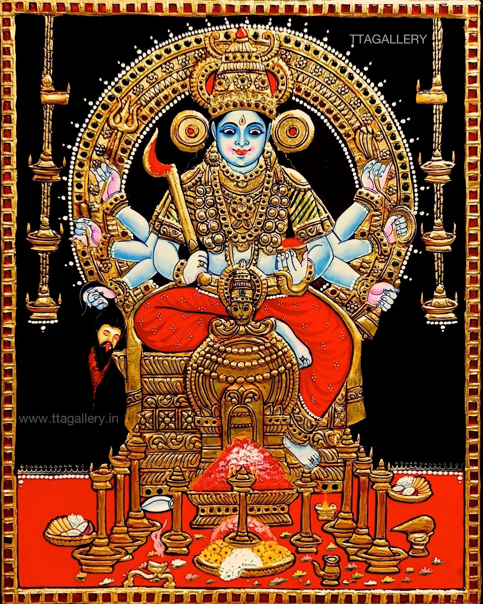 Kodungallur Bhagavathi Tanjore Painting