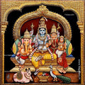 3D Shiva Family Traditional Tanjore Painting