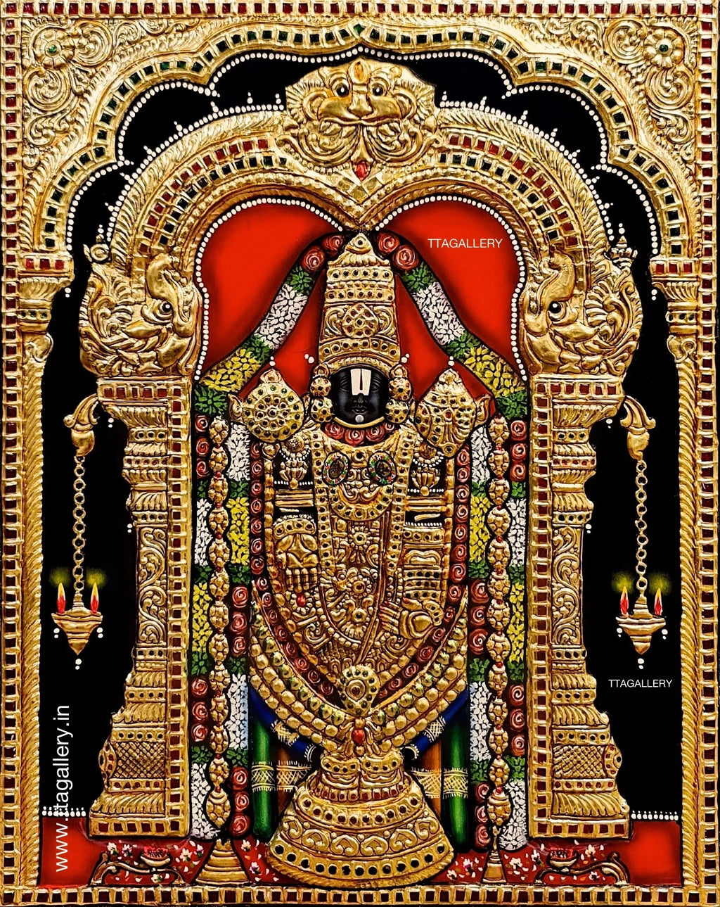 Balaji Antique finish Semi Embossed Tanjore Painting