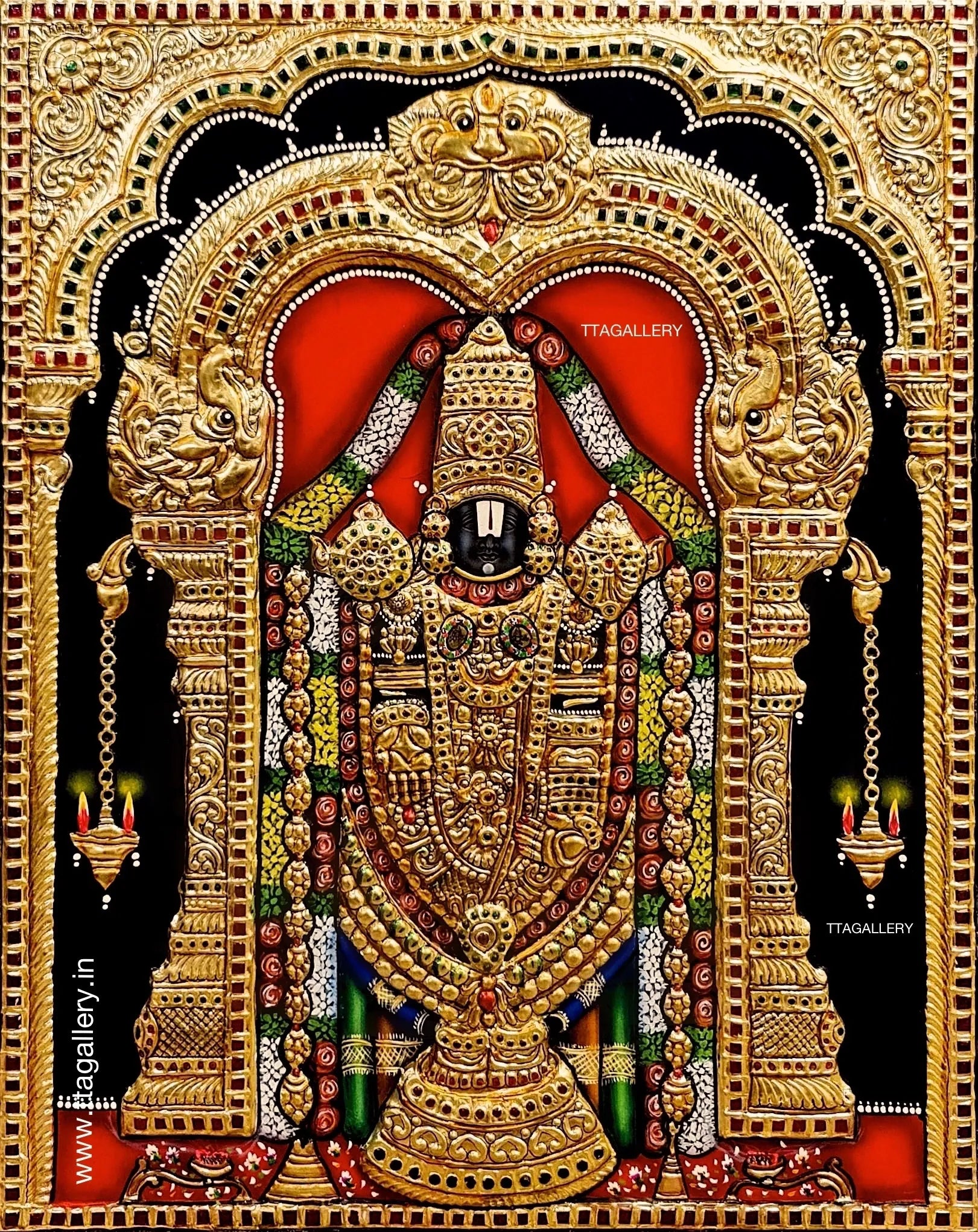 Balaji Antique finish Semi Embossed Tanjore Painting