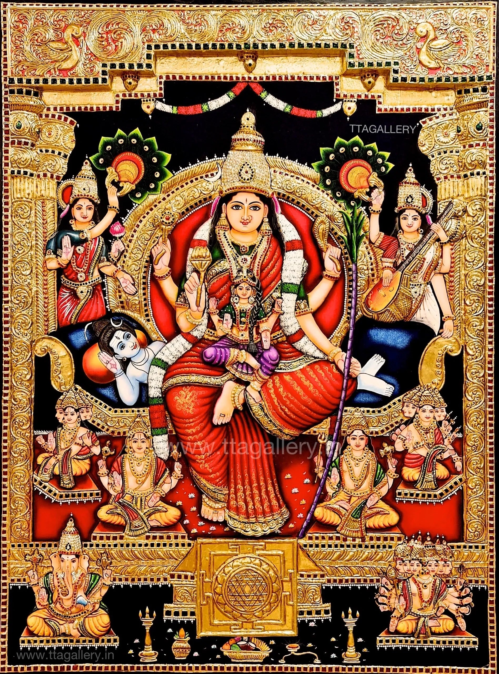 3D Lalitha Devi Tanjore Tanjore Painting