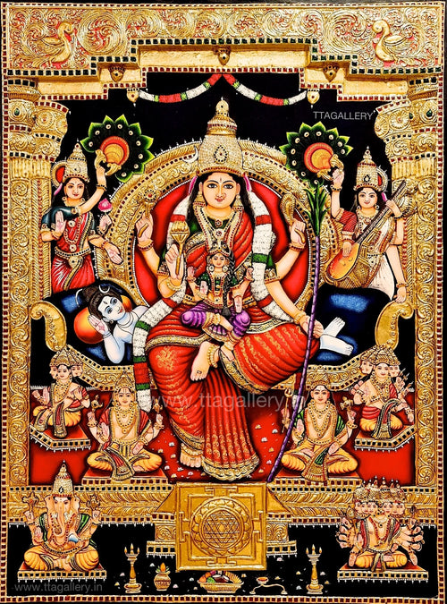3D Lalitha Devi Tanjore Tanjore Painting