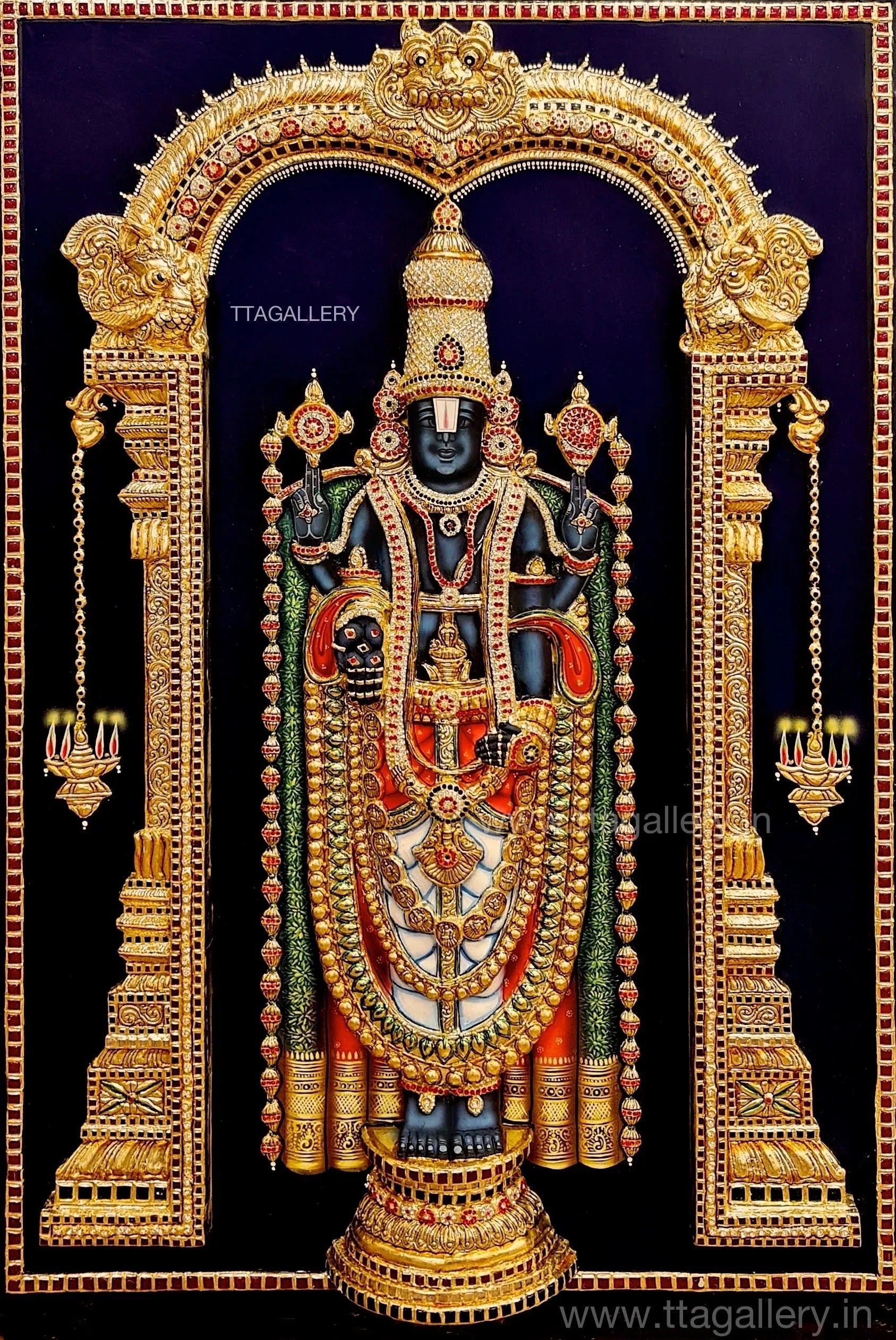 3D Balaji Traditional Tanjore Painting