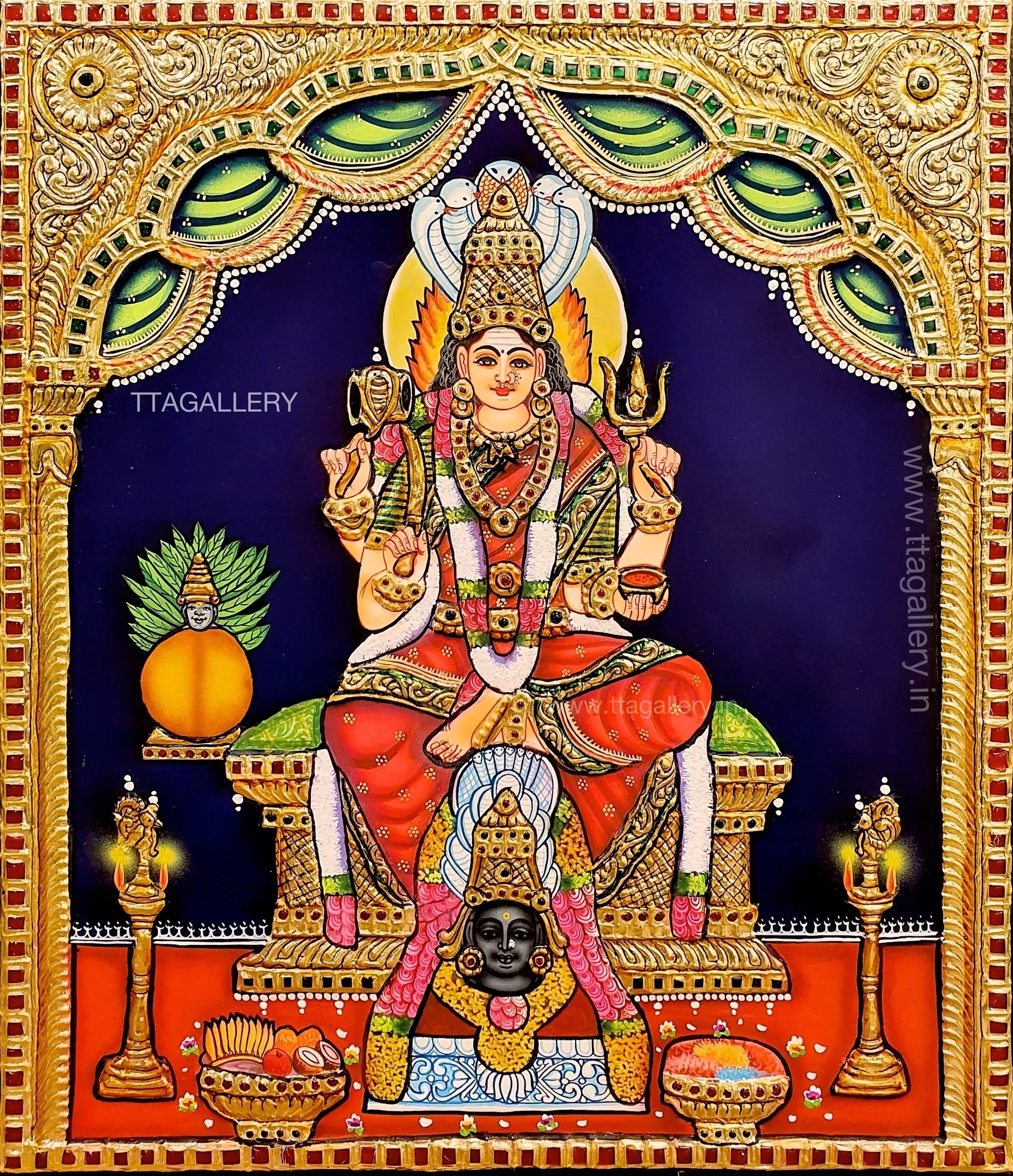 Karumari Amman Tanjore Painting