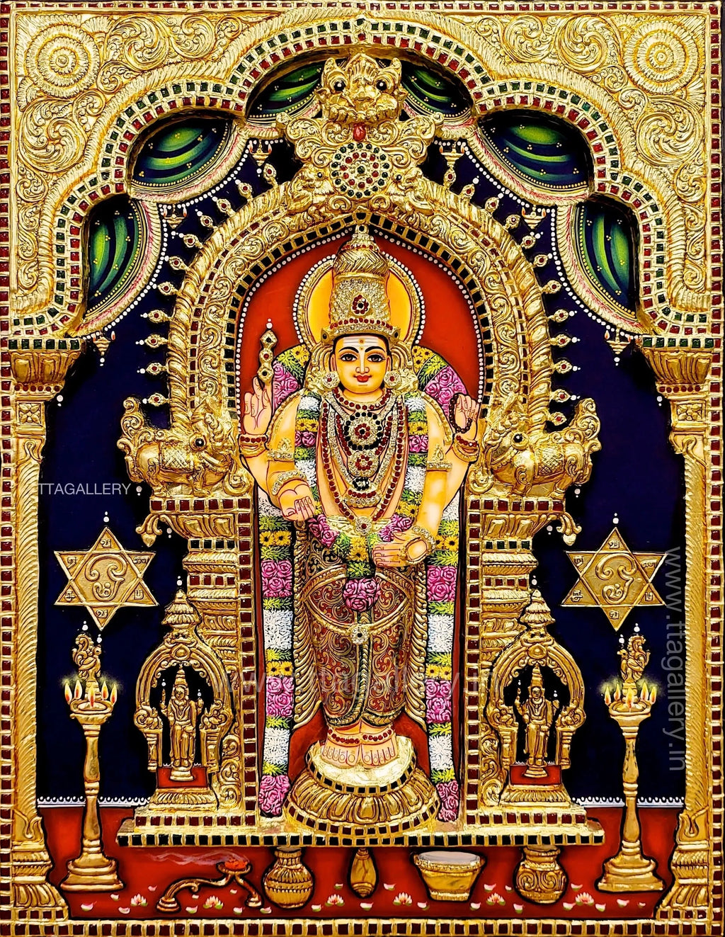 3D Murugan Traditional Tanjore Painting