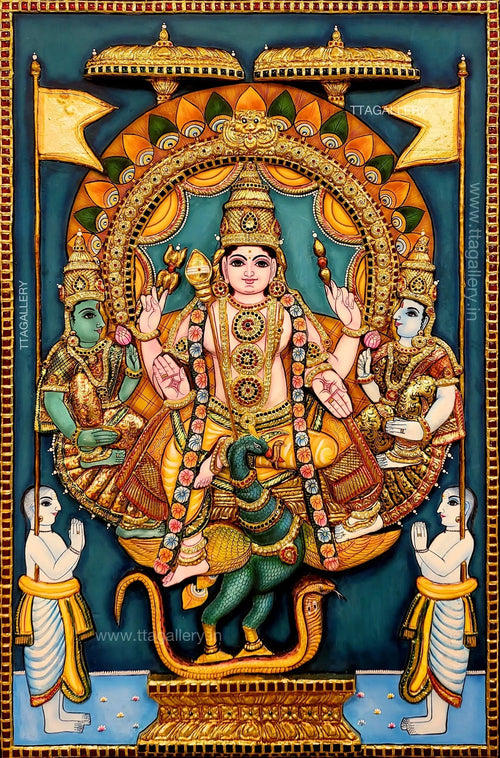 3D Murugan Embossed Tanjore Painting