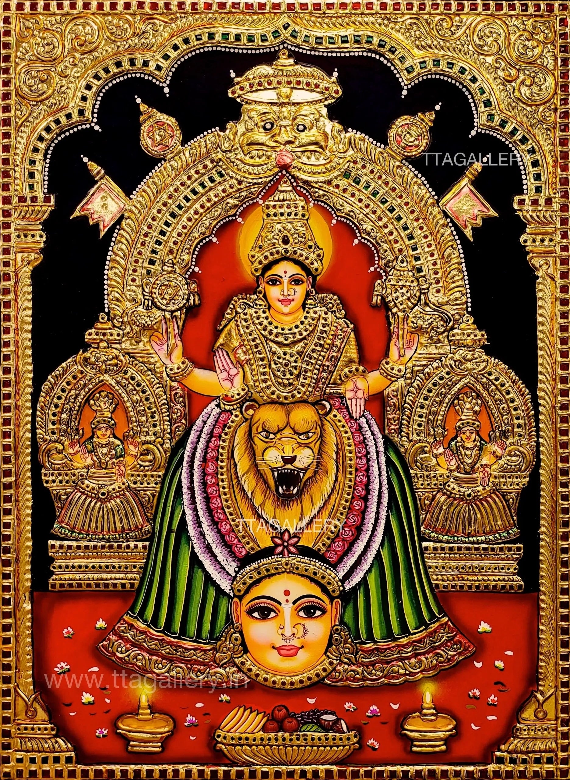 Kollur Mookambika Tanjore Painting