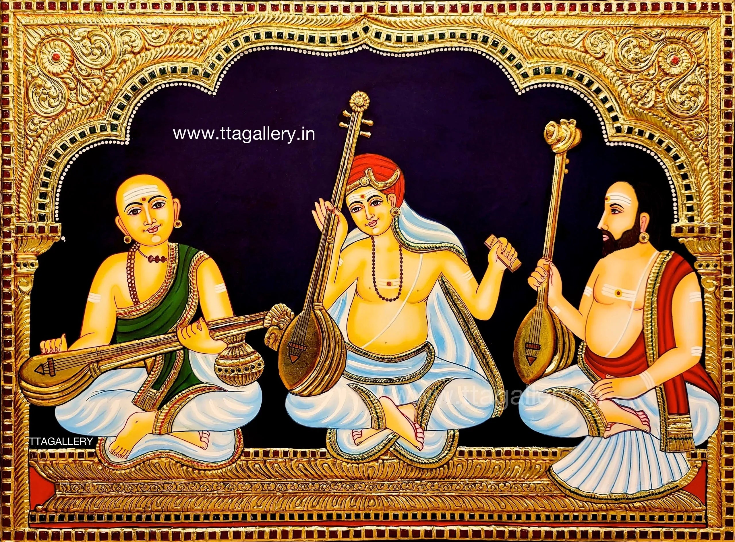 Mummoorthigal Traditional Tanjore Painting