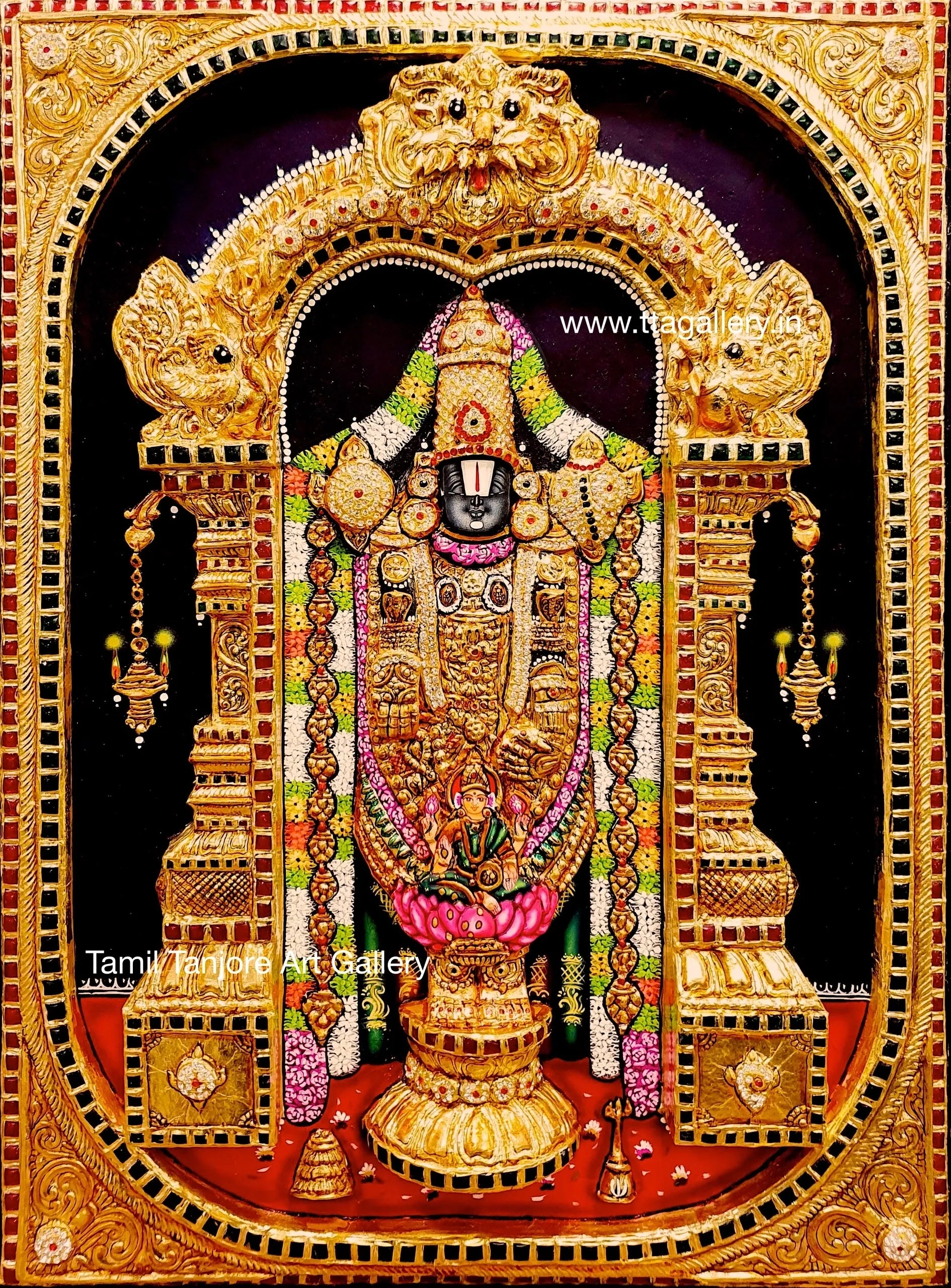 3D Balaji Lakshmi Tanjore Painting