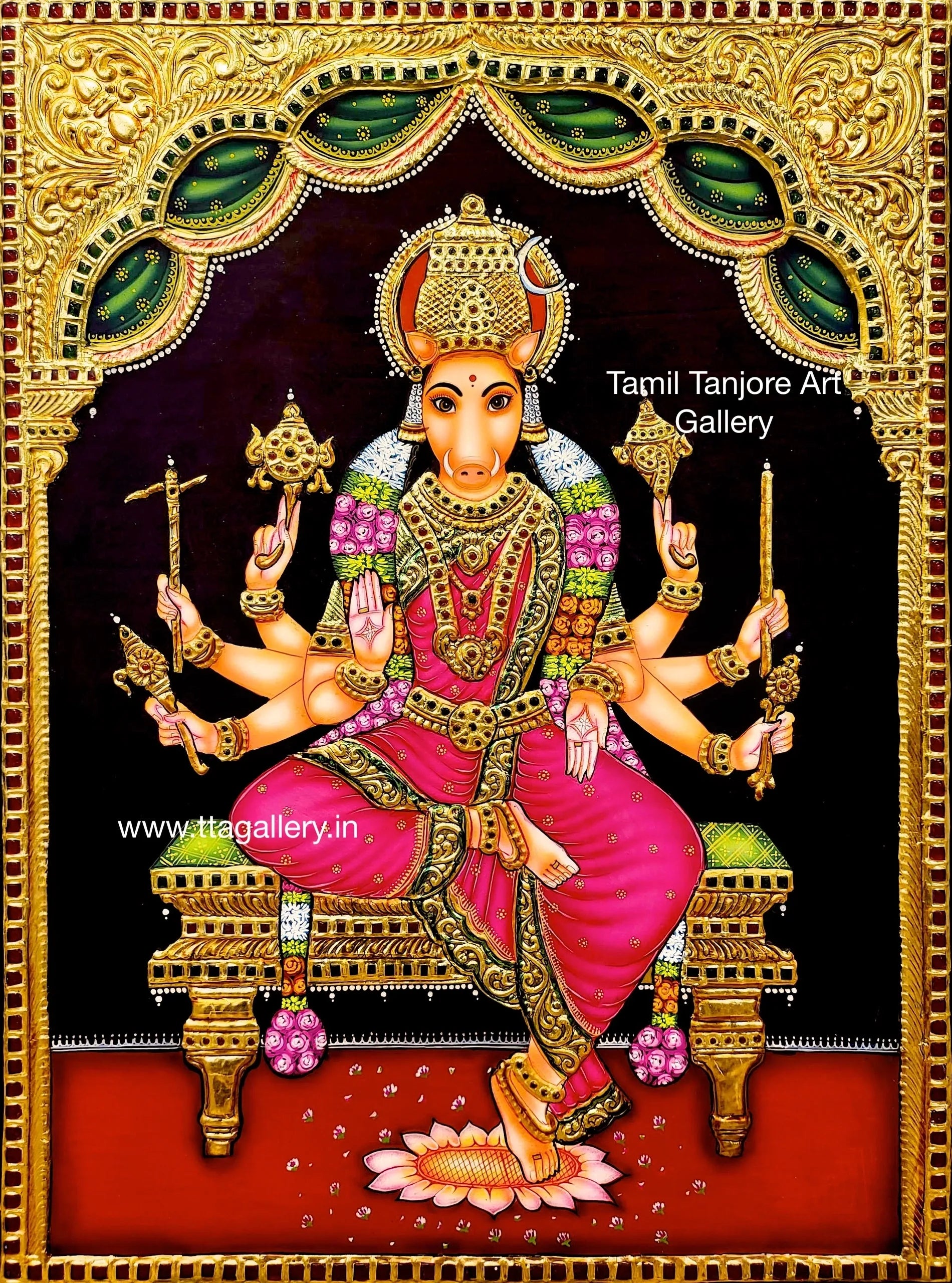Varahi Amman Traditional Tanjore Painting