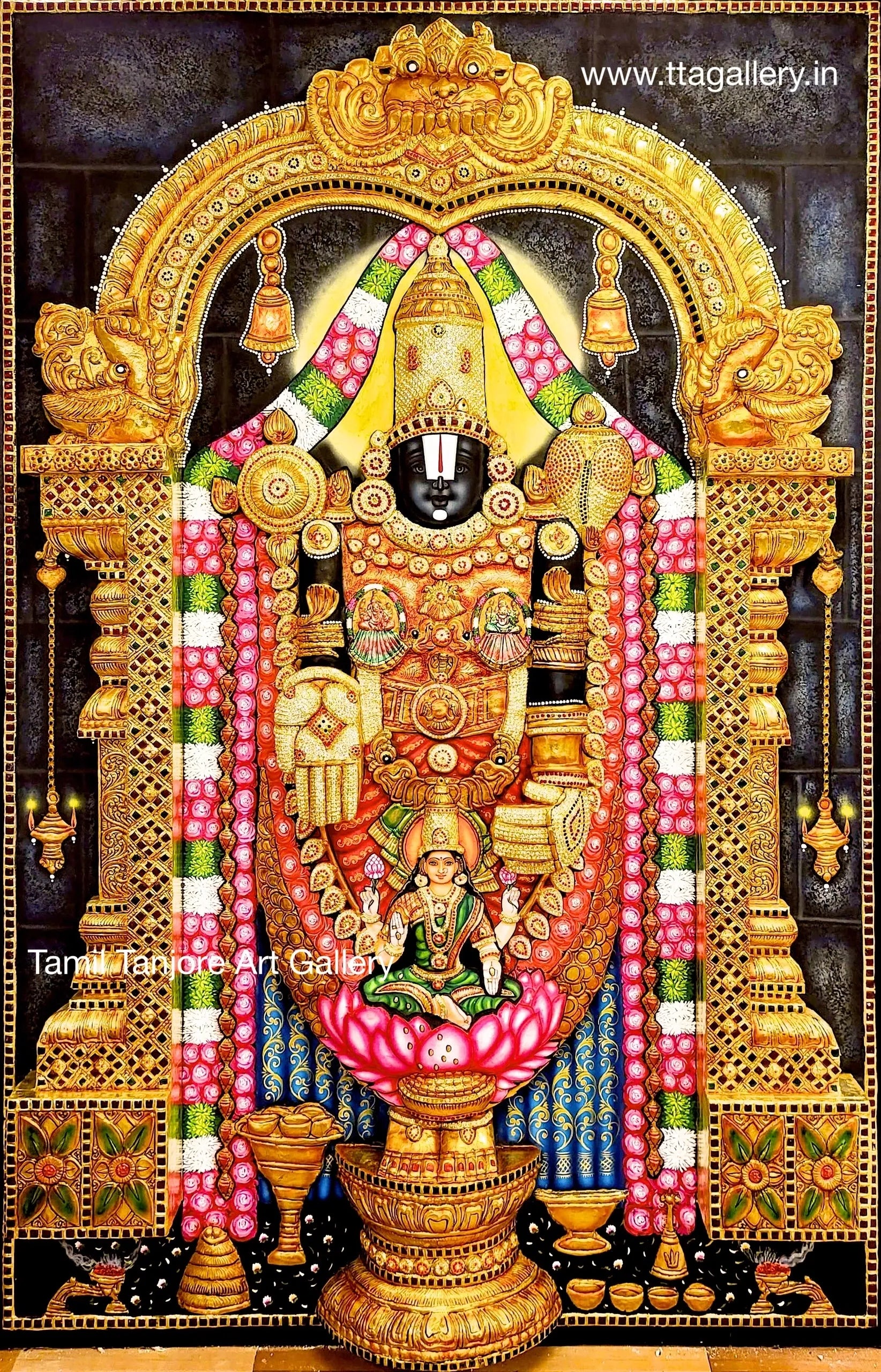 3D Balaji Lakshmi Tanjore Painting