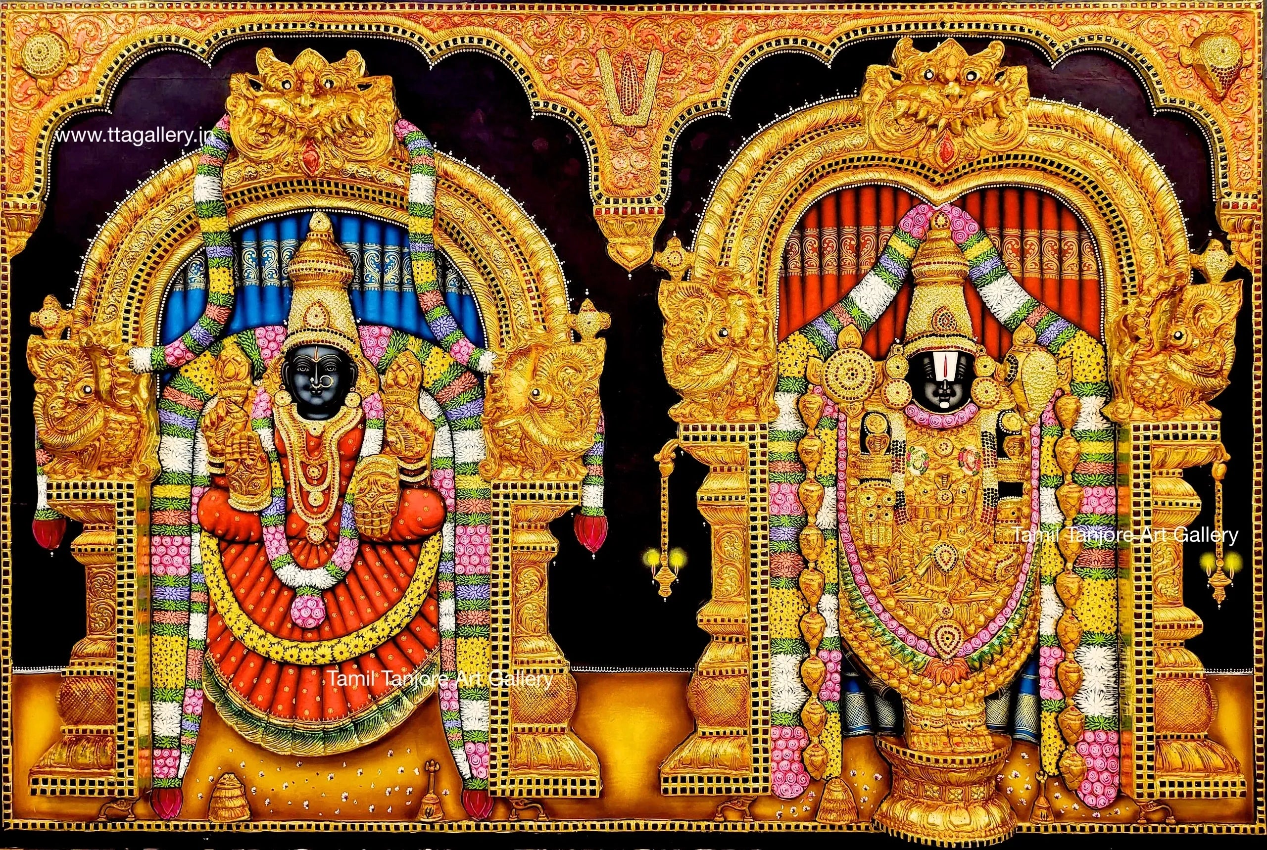 3D Balaji Padmavathi Tanjore Painting