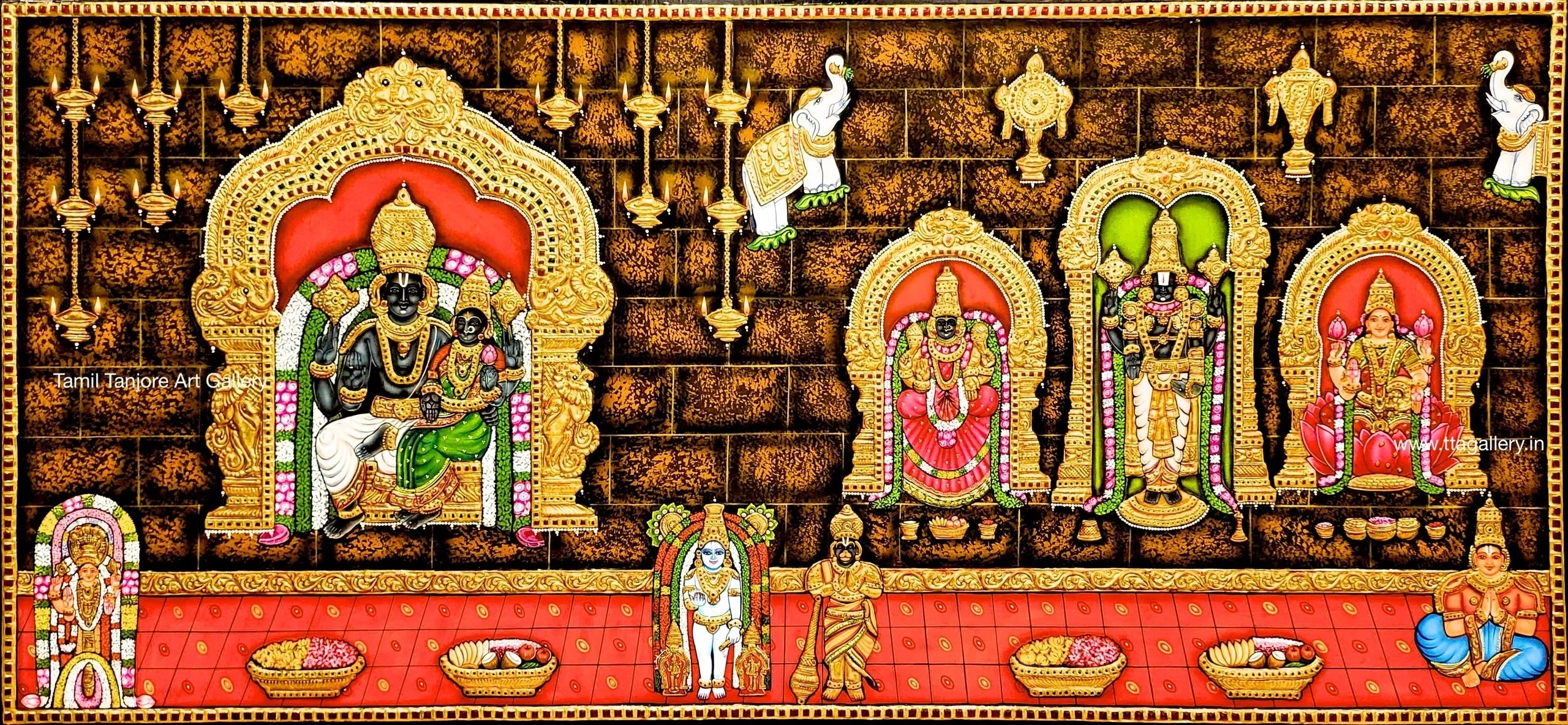 Balaji Padmavathy & Lakshmi Traditonal Tanjore Painting