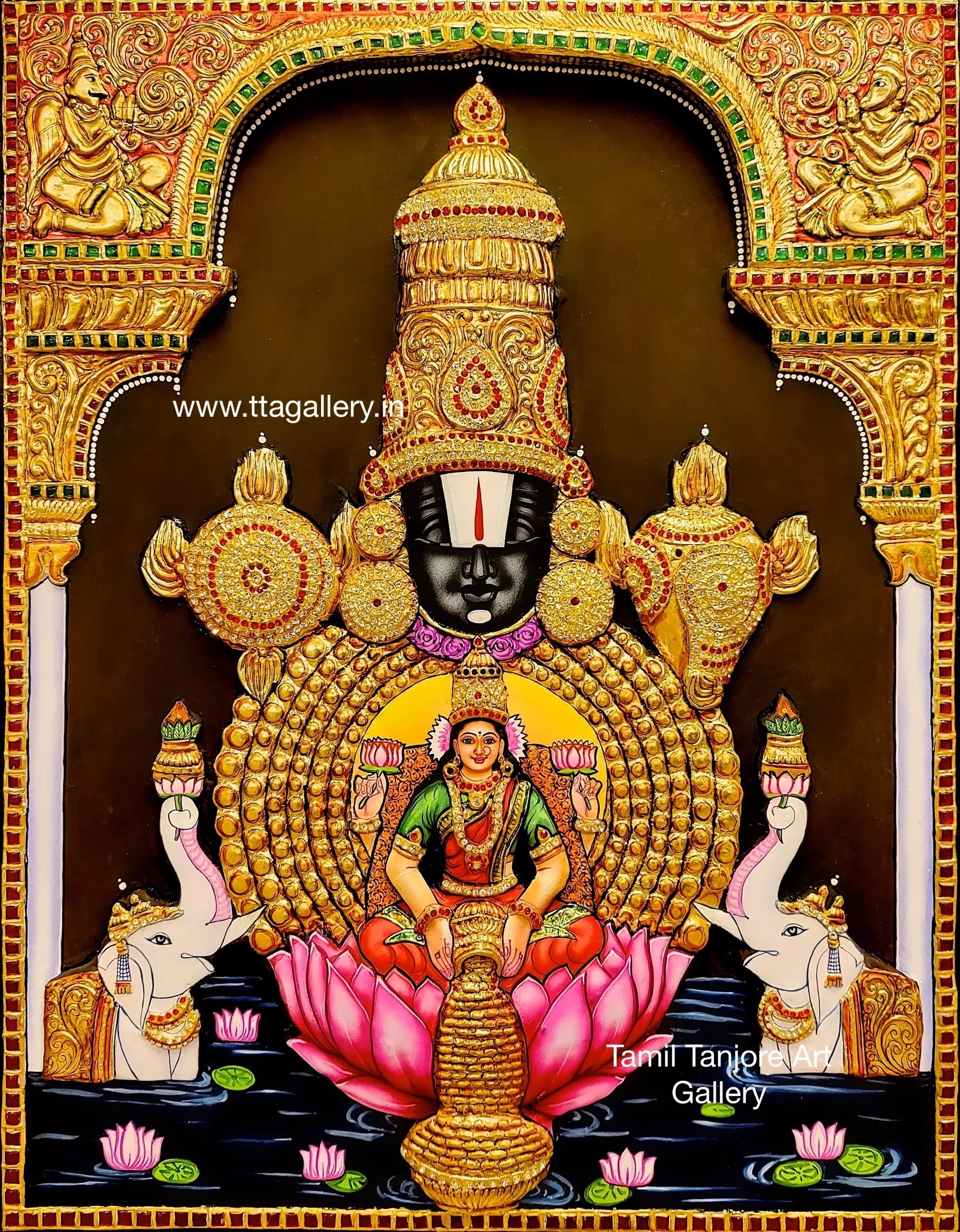 3D Balaji Laklshmi Embossed Tanjore Painting