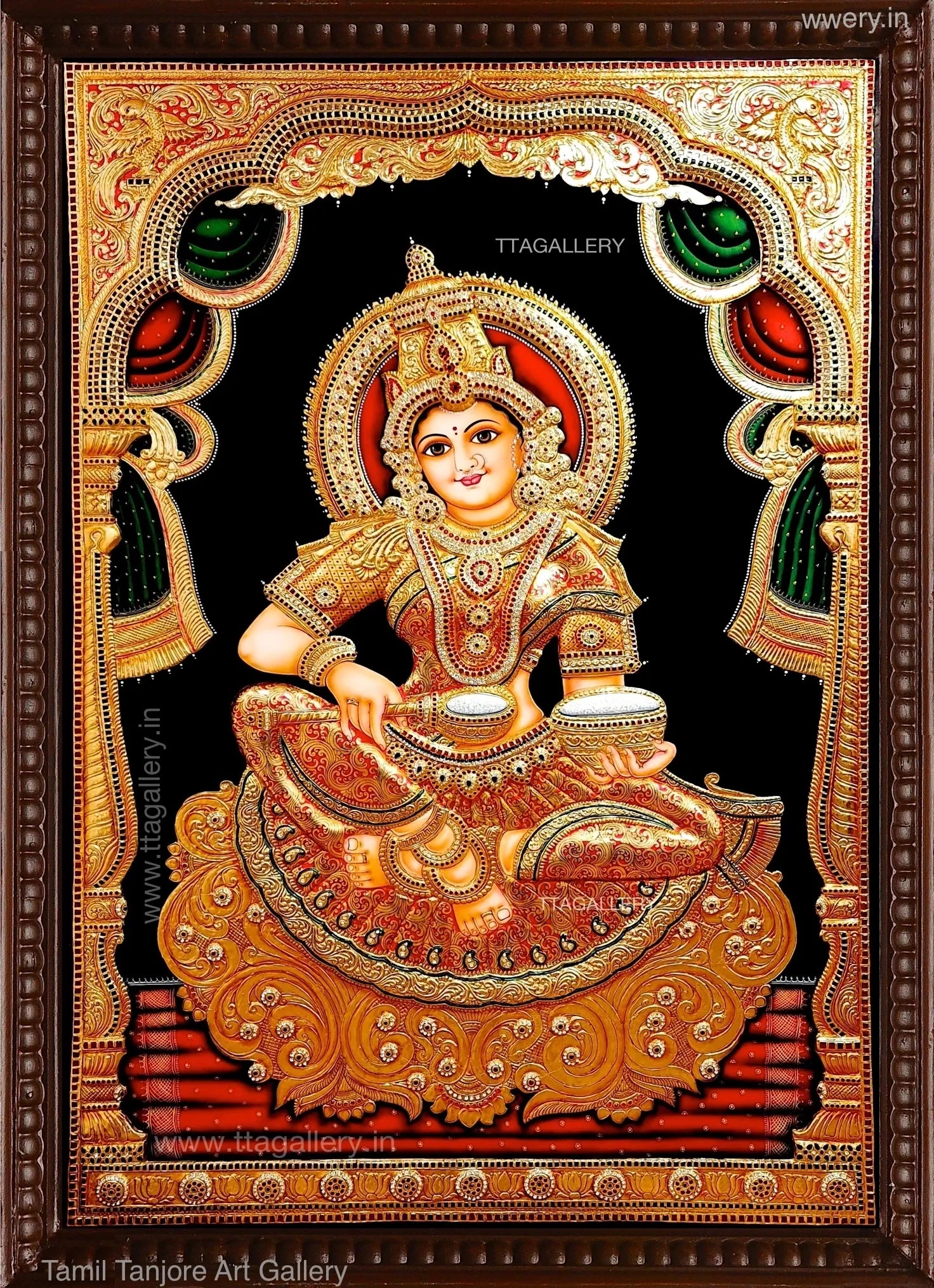 3D Annapoorani Embossed Tanjore Painting