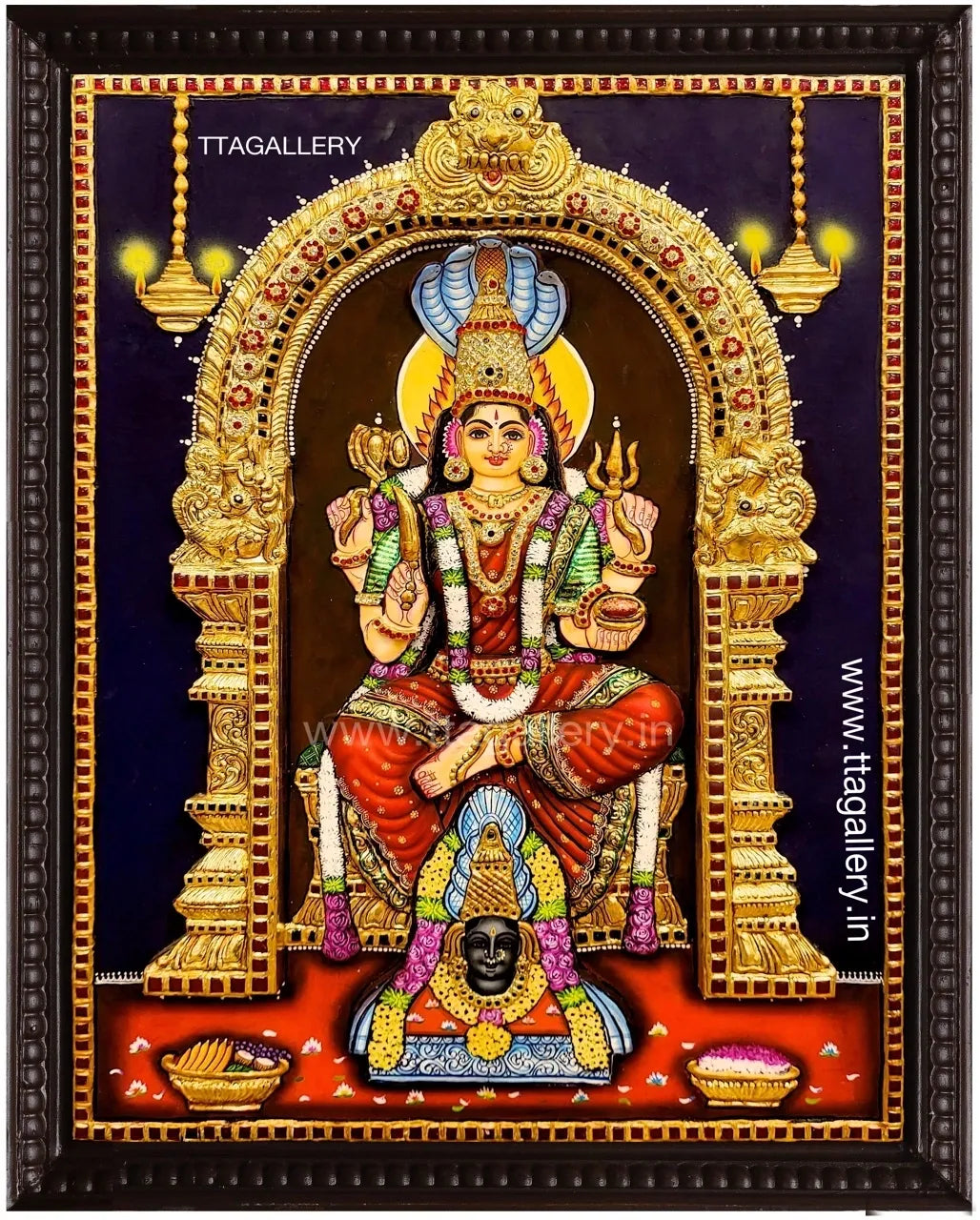 3D Karumariamman Traditional Tanjore Painting