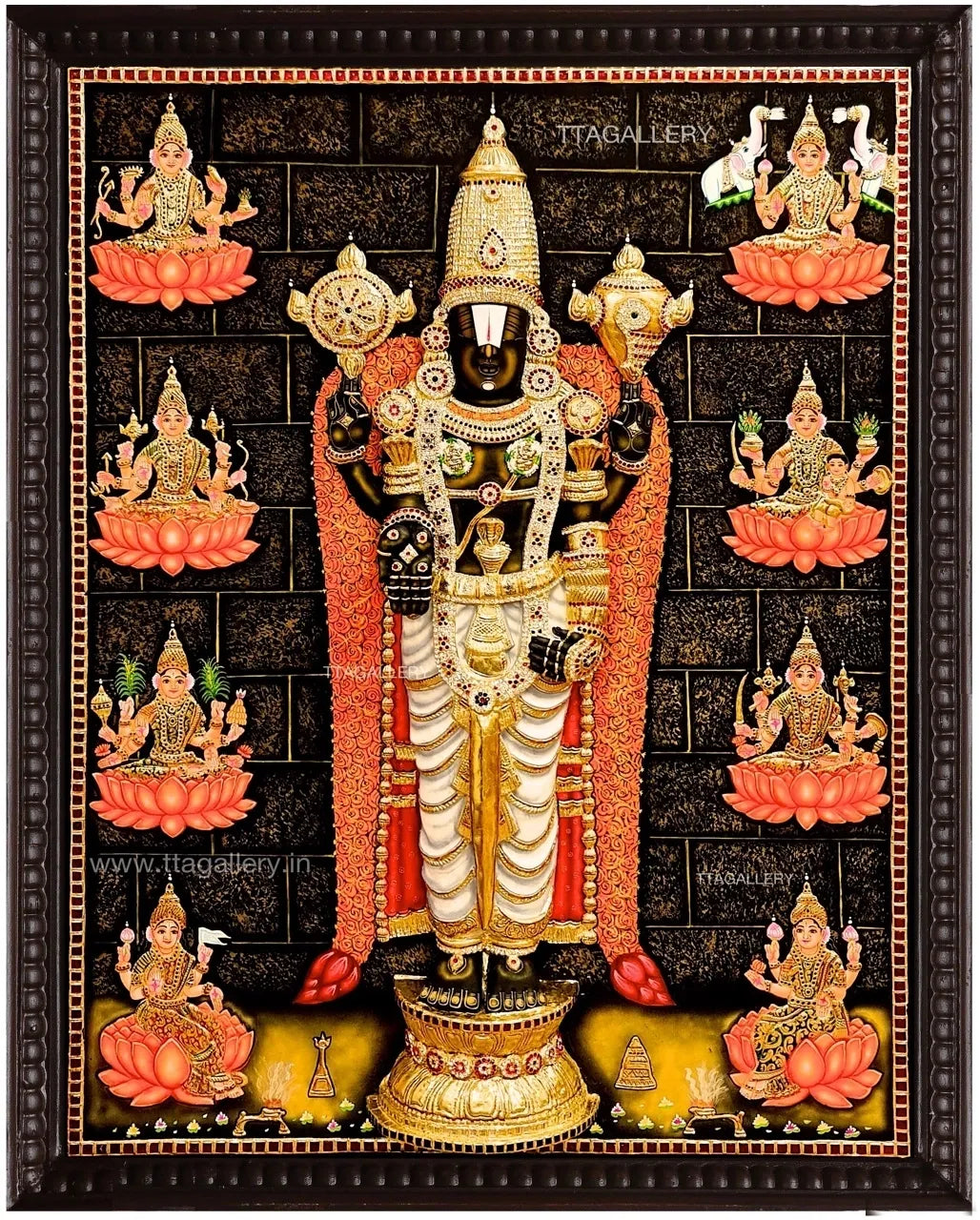 3D Balaji with Ashtalakshmi Tanjore Painting
