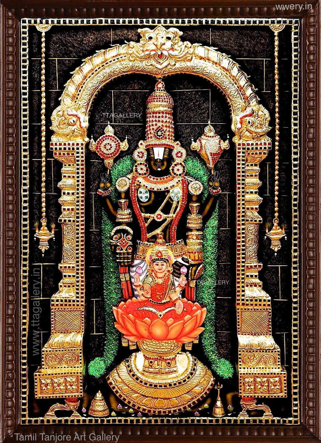 3D Balaji Lakshmi Tanjore Painting