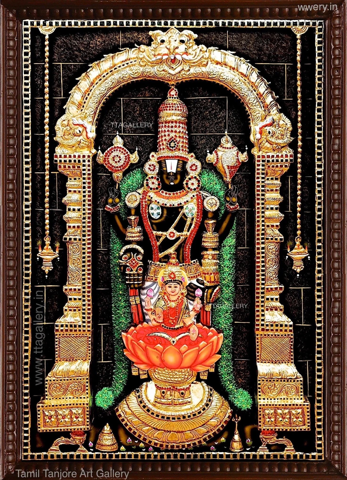 3D Balaji Lakshmi Tanjore Painting