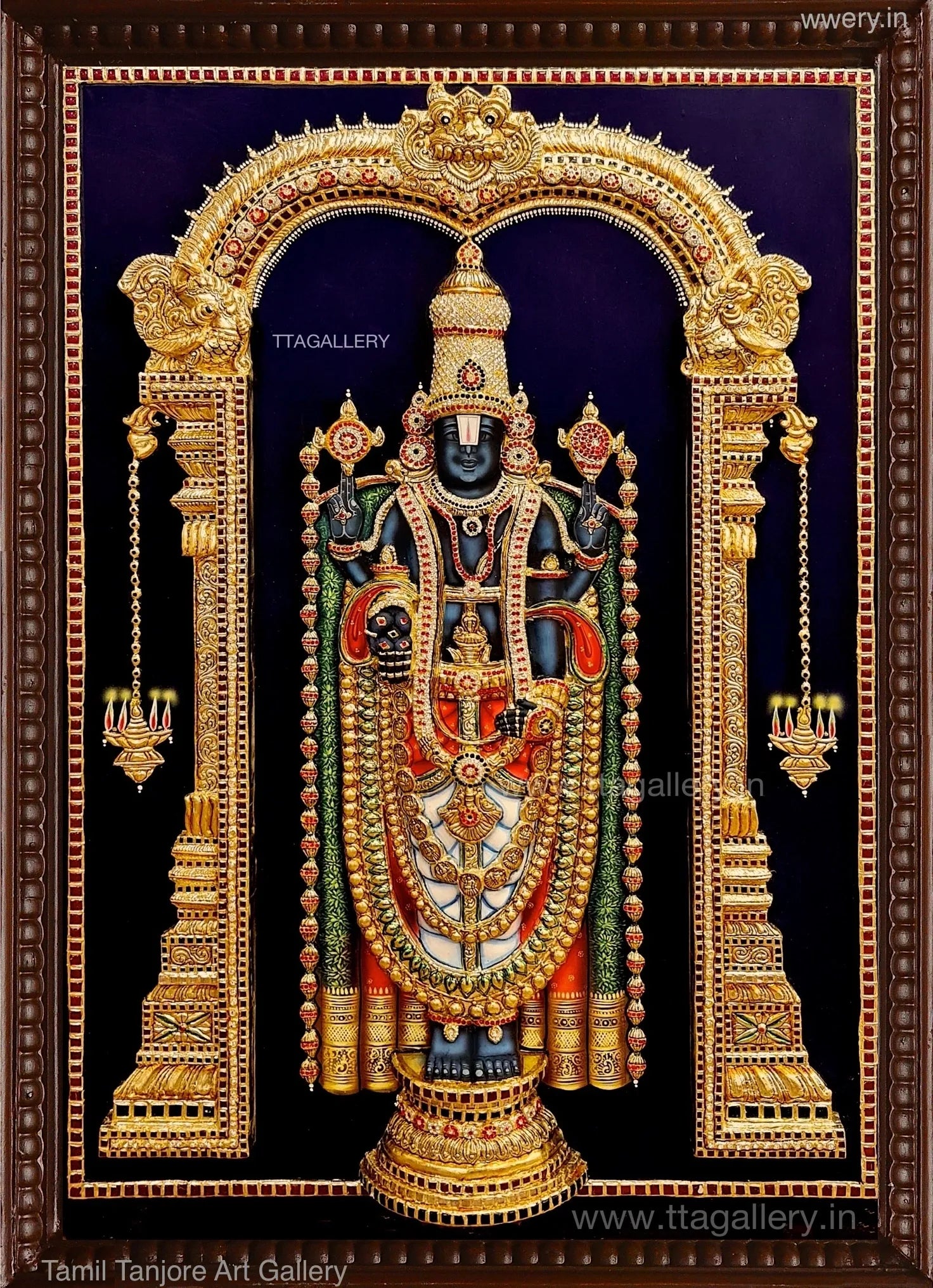 3D Balaji Traditional Tanjore Painting