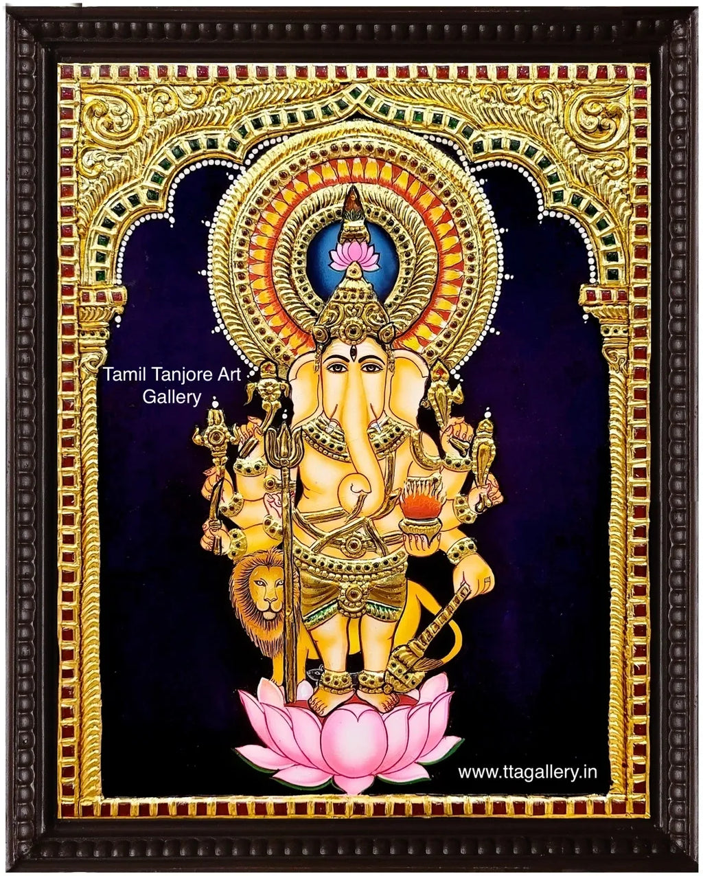 Kan Drisht Ganesha Tanjore Painting