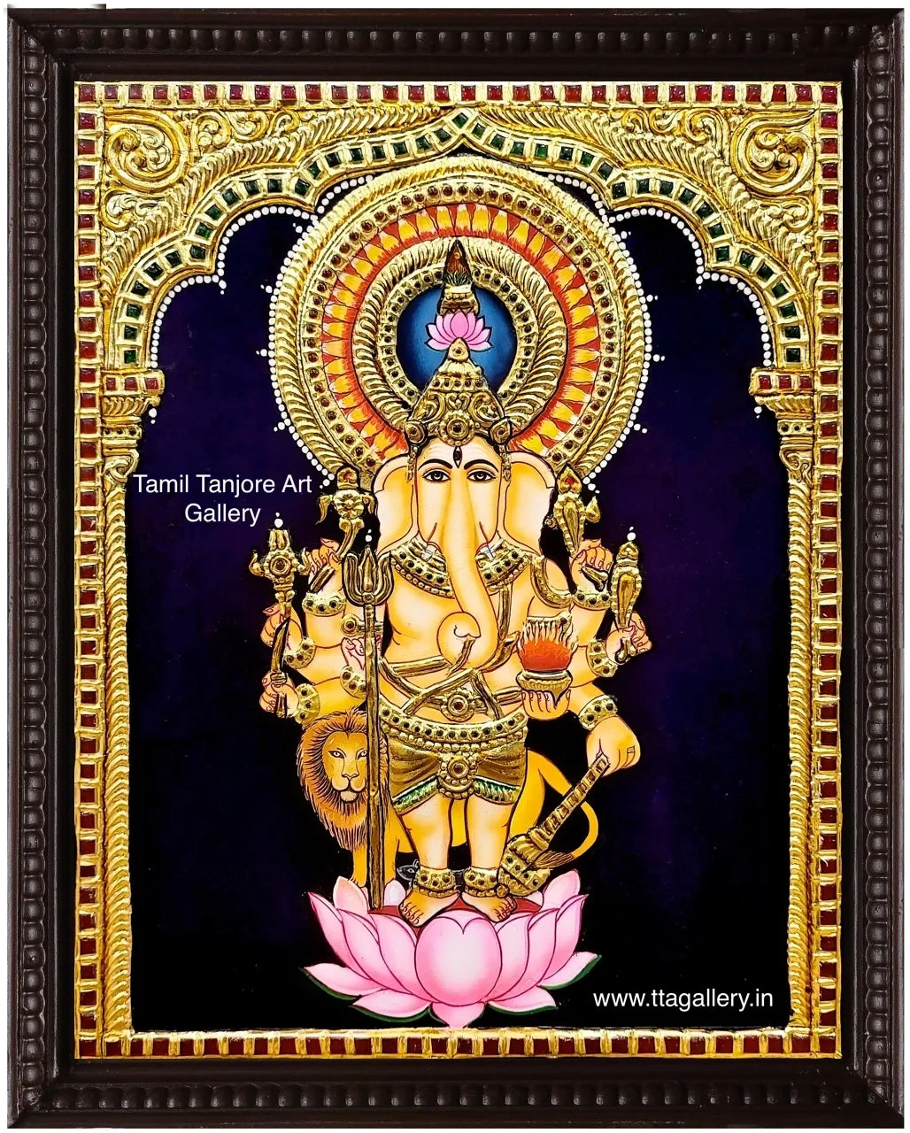 Kan Drisht Ganesha Tanjore Painting