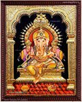 3D Raja Ganesha Tanjore Painting