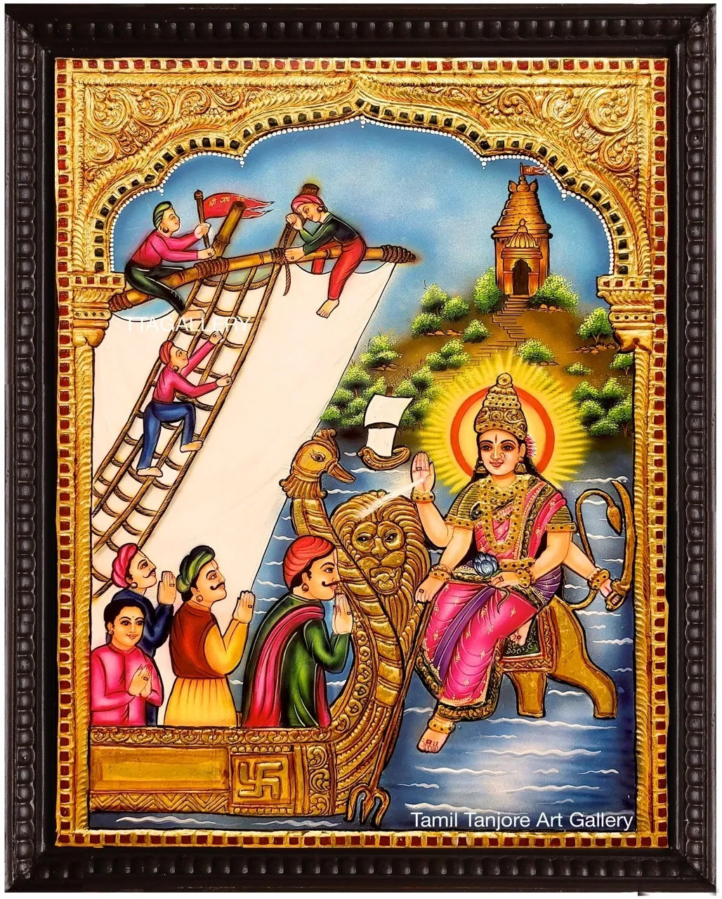 Vahanti Mata Traditional Tanjore Painting