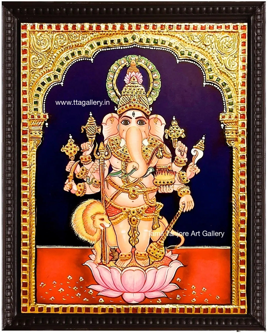 Kan Drishti Ganesha Traditional Tanjore Painting