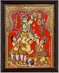 Krishna and Balaram Tanjore Painting