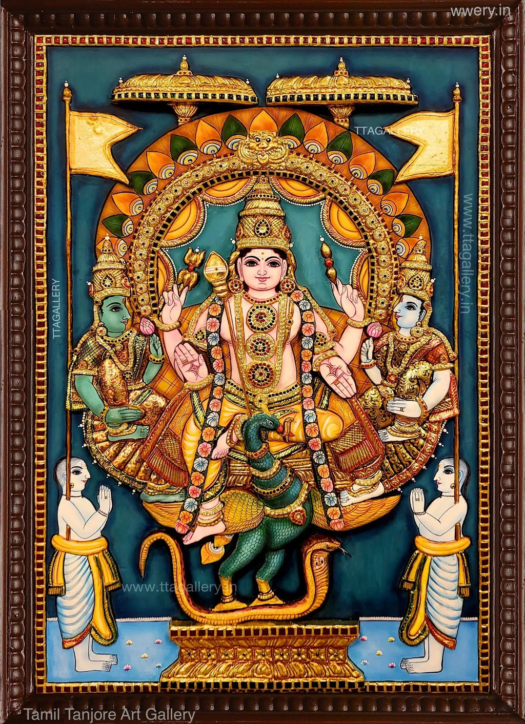 3D Murugan Embossed Tanjore Painting