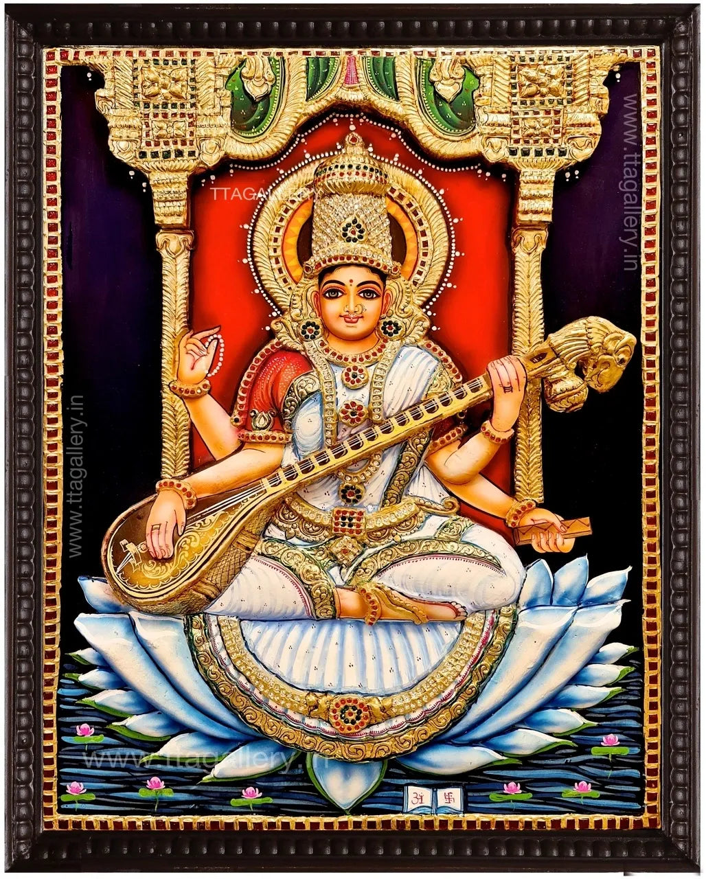 3D Saraswathy Tanjore Painting