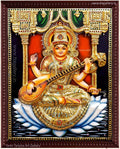 3D Saraswathi Tanjore Painting