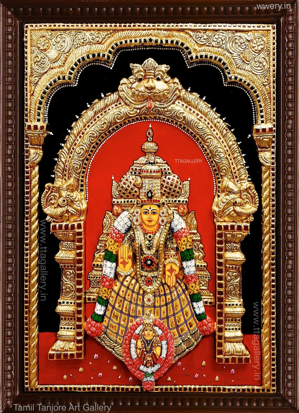 3D Mahalakshmi Amman Mahadhanapuram Tanjore Painting