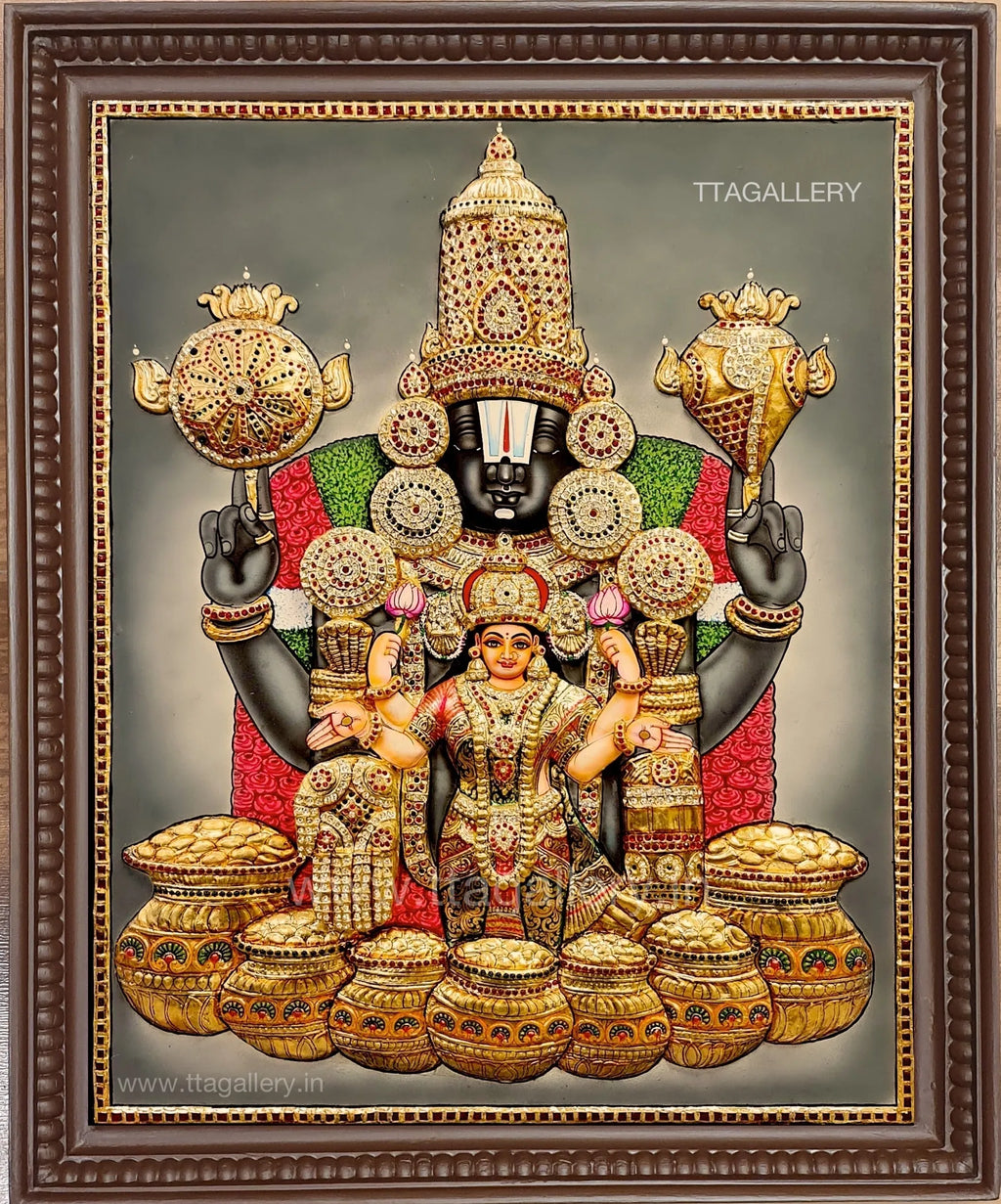 3D Balaji Lakshmi Tanjore Painting
