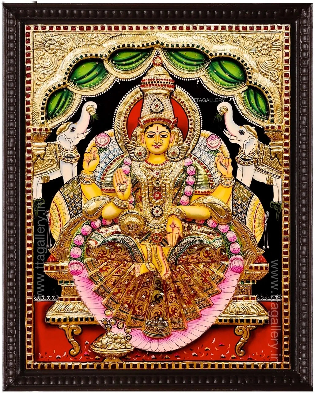 3D Gajalakshmi Tanjore Painting