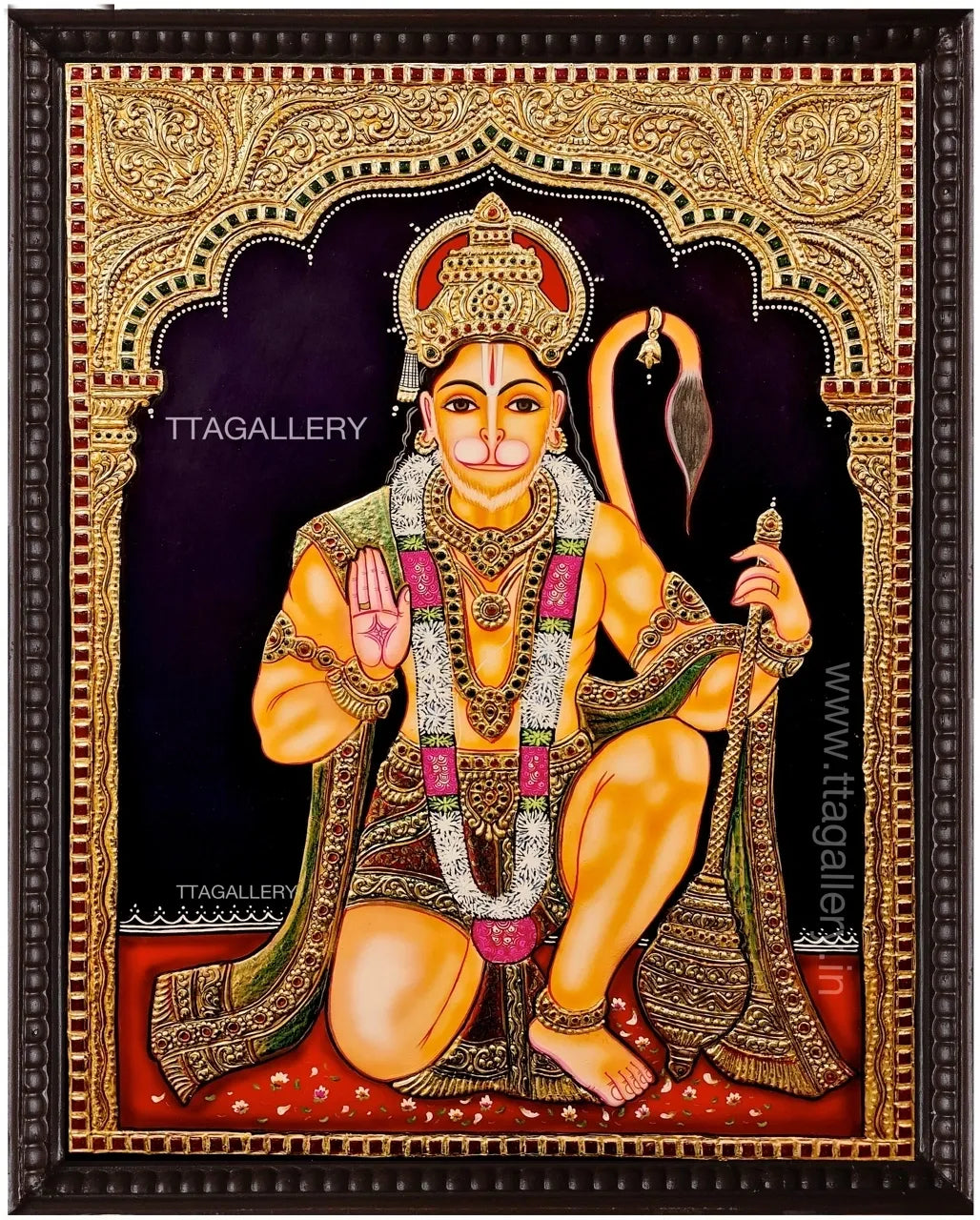 Hanuman Traditional Tanjore Painting