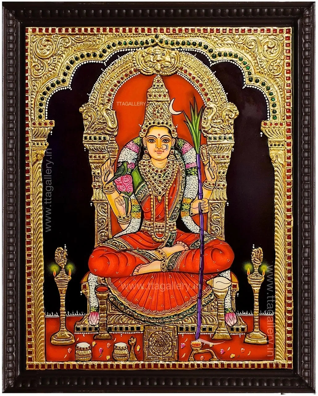 Kamatchi Amman Traditional Tanjore Painting