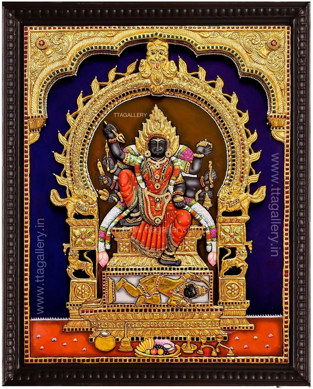 3D Karumari Amman Traditional Tanjore Painting