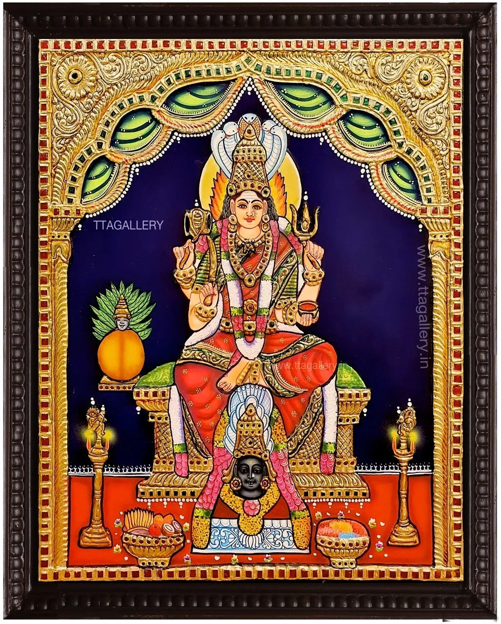 Karumari Amman Tanjore Painting
