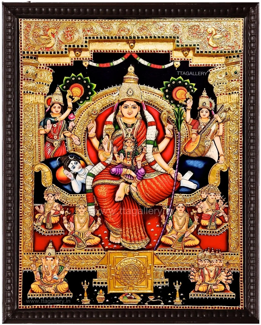 3D Lalitha Devi Tanjore Tanjore Painting