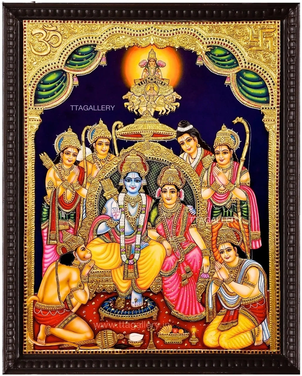 Ram Darbar Traditional Tanjore Painting