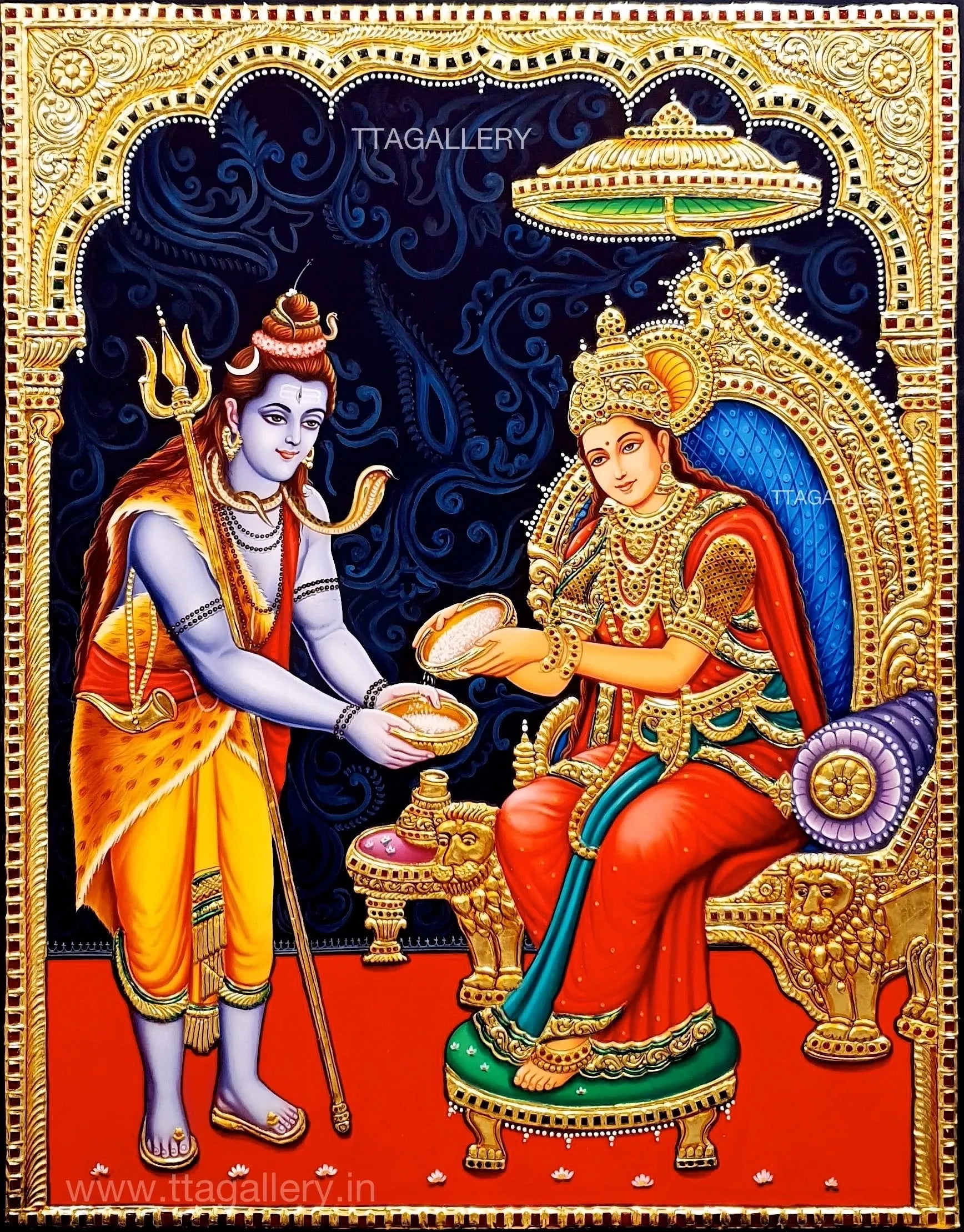 Shivan Annapoorani Tanjore Painting